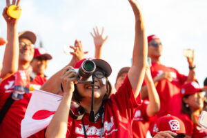 A photographer at the parade