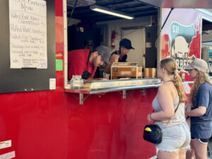 Buying food from a food truck