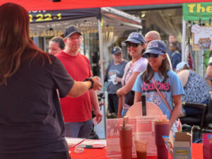 Buying a snack from a vendor